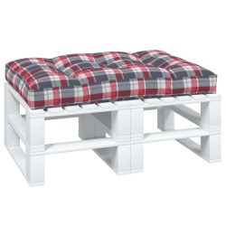 Coussin de palette motif à carreaux rouge 120x80x12 cm tissu 