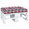Coussin de palette motif à carreaux rouge 120x80x12 cm tissu 