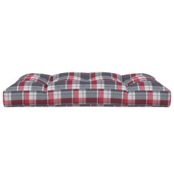 Coussin de palette motif à carreaux rouge 120x80x12 cm tissu 