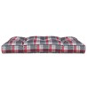 Coussin de palette motif à carreaux rouge 120x80x12 cm tissu 