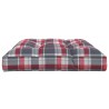 Coussin de palette motif à carreaux rouge 120x80x12 cm tissu 