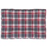 Coussin de palette motif à carreaux rouge 120x80x12 cm tissu 
