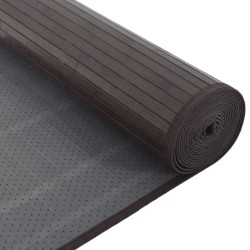 Tapis rectangulaire marron foncé 80x400 cm bambou 