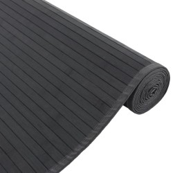 Tapis rectangulaire gris 80x400 cm bambou 