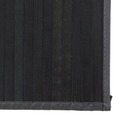 Tapis rectangulaire gris 80x400 cm bambou 