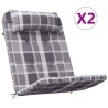 Coussins de chaise adirondack lot de 2 carreaux gris 