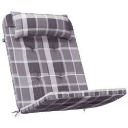 Coussins de chaise adirondack lot de 2 carreaux gris 