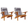 Coussins de chaise adirondack lot de 2 carreaux gris 