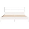 Lit bibliothèque sans matelas blanc 200x200 cm bois pin massif 