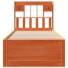 Lit bibliothèque sans matelas cire marron 90x190 cm pin massif 