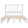 Lit bibliothèque sans matelas blanc 140x190 cm bois massif 
