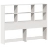 Lit bibliothèque sans matelas blanc 140x190 cm bois massif 