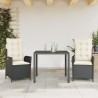 Ensemble à manger de jardin avec coussins 3 pcs Noir 