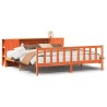 Lit bibliothèque sans matelas cire marron 180x200cm bois massif 