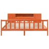Lit bibliothèque sans matelas cire marron 180x200cm bois massif 