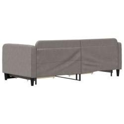 Lit de jour avec gigogne et tiroirs sans matelas taupe 90x200cm 
