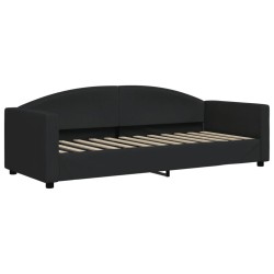 Lit de jour avec matelas noir 80x200 cm tissu 