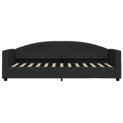 Lit de jour avec matelas noir 80x200 cm tissu 
