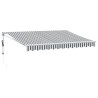 Auvent rétractable anthracite et blanc 3,5x2,5m tissu/aluminium 