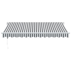 Auvent rétractable anthracite et blanc 3,5x2,5m tissu/aluminium 