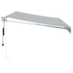 Auvent rétractable anthracite et blanc 3,5x2,5m tissu/aluminium 