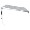 Auvent rétractable anthracite et blanc 3,5x2,5m tissu/aluminium 