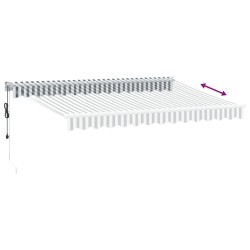 Auvent rétractable anthracite et blanc 3,5x2,5m tissu/aluminium 