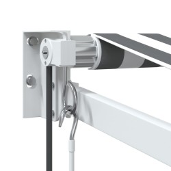 Auvent rétractable anthracite et blanc 3,5x2,5m tissu/aluminium 