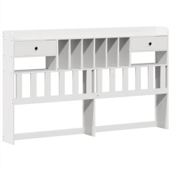 Cadre de lit sans matelas blanc 200x200 cm bois massif de pin 
