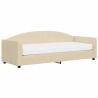 Lit de jour avec matelas crème 80x200 cm tissu 