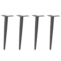 Pieds de table basse coniques 4 pièces Anthracite 30-31 cm Acier 