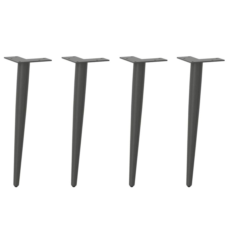 Pieds de table basse coniques 4 pièces Anthracite 30-31 cm Acier 