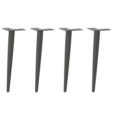 Pieds de table basse coniques 4 pièces Anthracite 30-31 cm Acier 