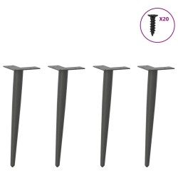 Pieds de table basse coniques 4 pièces Anthracite 30-31 cm Acier 