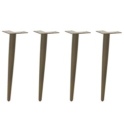 Pieds de table basse coniques 4 pièces Acier naturel 30-31 cm Acier 