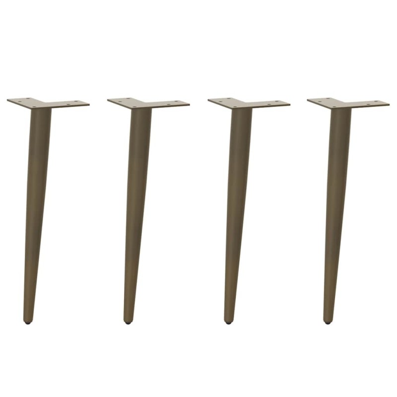 Pieds de table basse coniques 4 pièces Acier naturel 30-31 cm Acier 