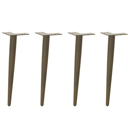 Pieds de table basse coniques 4 pièces Acier naturel 30-31 cm Acier 