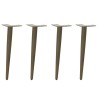 Pieds de table basse coniques 4 pièces Acier naturel 30-31 cm Acier 