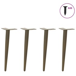 Pieds de table basse coniques 4 pièces Acier naturel 30-31 cm Acier 