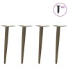Pieds de table basse coniques 4 pièces Acier naturel 30-31 cm Acier 