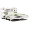 Lit bibliothèque sans matelas blanc 180x200 cm bois pin massif 