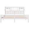 Lit bibliothèque sans matelas blanc 180x200 cm bois pin massif 