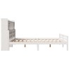 Lit bibliothèque sans matelas blanc 180x200 cm bois pin massif 