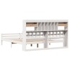 Lit bibliothèque sans matelas blanc 180x200 cm bois pin massif 