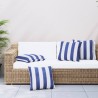 Coussins décoratifs lot de 4 Rayures bleues et blanches 50x50cm 