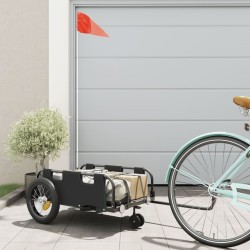 Remorque de vélo noir tissu oxford et fer 