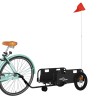 Remorque de vélo noir tissu oxford et fer 
