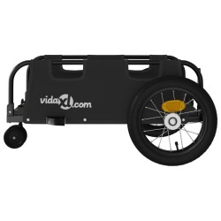 Remorque de vélo noir tissu oxford et fer 
