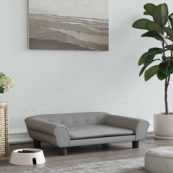 Lit pour chien gris clair 70x48x22 cm velours 