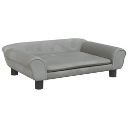 Lit pour chien gris clair 70x48x22 cm velours 
